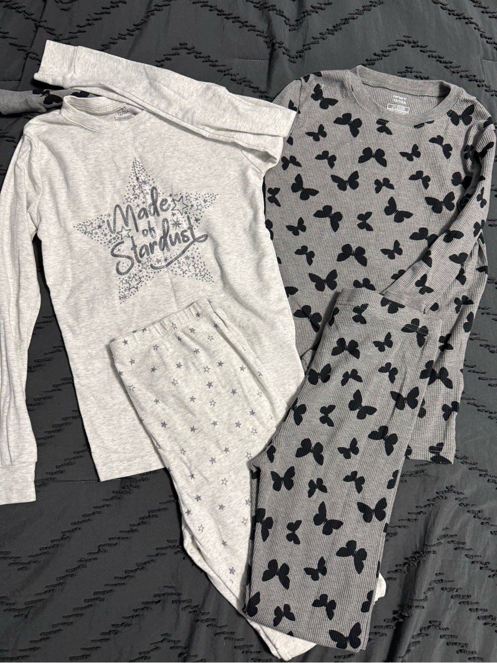 Carter's Girls Gray Star & Butterfly Pajama Sets